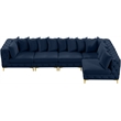 Meridian Furniture Tremblay Navy Velvet Modular Sectional