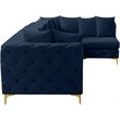 Meridian Furniture Tremblay Navy Velvet Modular Sectional