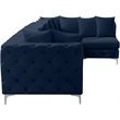 Meridian Furniture Tremblay Navy Velvet Modular Sectional