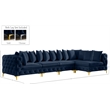 Meridian Furniture Tremblay Navy Velvet Modular Sectional