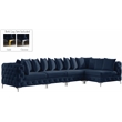 Meridian Furniture Tremblay Navy Velvet Modular Sectional