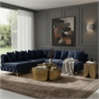 Meridian Furniture Tremblay Navy Velvet Modular Sectional