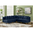 Meridian Furniture Tremblay Navy Velvet Modular Sectional