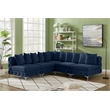 Meridian Furniture Tremblay Navy Velvet Modular Sectional