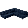 Meridian Furniture Tremblay Navy Velvet Modular Sectional