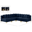 Meridian Furniture Tremblay Navy Velvet Modular Sectional