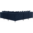 Meridian Furniture Tremblay Navy Velvet Modular Sectional