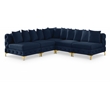 Meridian Furniture Tremblay Navy Velvet Modular Sectional
