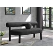 Meridian Furniture Parlor Black Boucle Fabric Bench