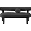 Meridian Furniture Parlor Black Boucle Fabric Bench