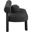 Meridian Furniture Parlor Black Boucle Fabric Bench