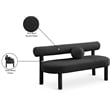 Meridian Furniture Parlor Black Boucle Fabric Bench