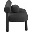 Meridian Furniture Parlor Black Boucle Fabric Bench