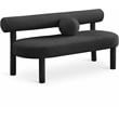 Meridian Furniture Parlor Black Boucle Fabric Bench