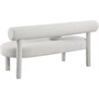 Meridian Furniture Parlor Cream Boucle Fabric Bench