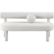 Meridian Furniture Parlor Cream Boucle Fabric Bench