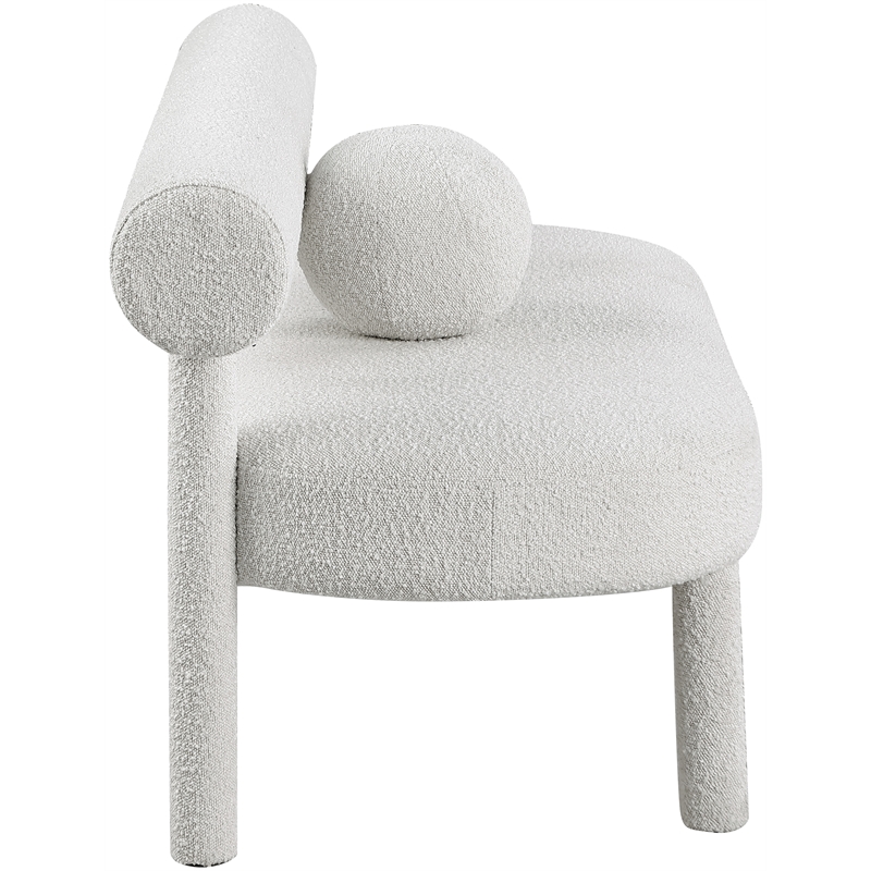 Meridian Furniture Parlor Cream Boucle Fabric Bench