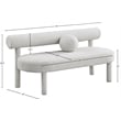 Meridian Furniture Parlor Cream Boucle Fabric Bench