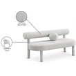 Meridian Furniture Parlor Cream Boucle Fabric Bench