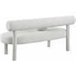 Meridian Furniture Parlor Cream Boucle Fabric Bench