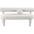 Meridian Furniture Parlor Cream Boucle Fabric Bench