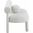 Meridian Furniture Parlor Cream Boucle Fabric Bench