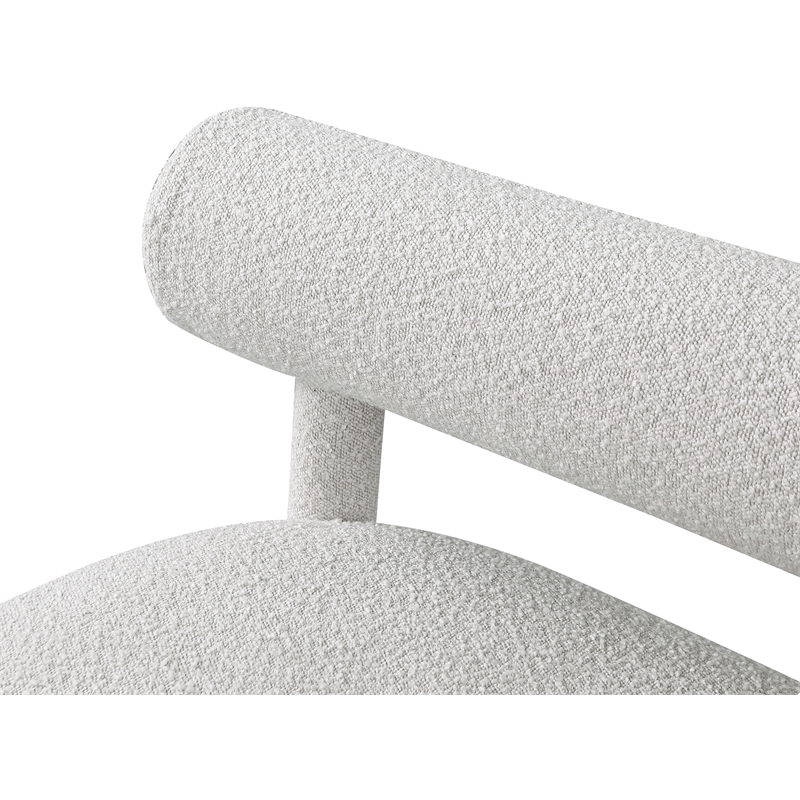 Meridian Furniture Parlor Cream Boucle Fabric Bench