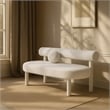 Meridian Furniture Parlor Cream Boucle Fabric Bench