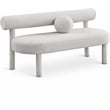 Meridian Furniture Parlor Cream Boucle Fabric Bench