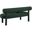 Meridian Furniture Parlor Green Boucle Fabric Bench