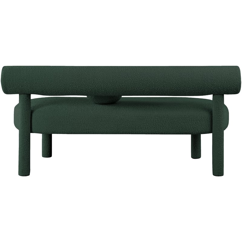 Meridian Furniture Parlor Green Boucle Fabric Bench