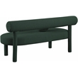 Meridian Furniture Parlor Green Boucle Fabric Bench