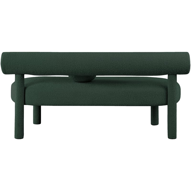 Meridian Furniture Parlor Green Boucle Fabric Bench