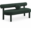 Meridian Furniture Parlor Green Boucle Fabric Bench