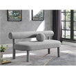 Meridian Furniture Parlor Grey Boucle Fabric Bench