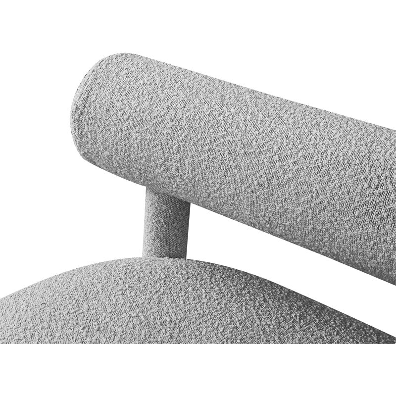 Meridian Furniture Parlor Grey Boucle Fabric Bench