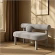 Meridian Furniture Parlor Grey Boucle Fabric Bench