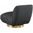 Meridian Furniture Geneva Black Boucle Fabric Swivel Accent Chair