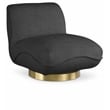 Meridian Furniture Geneva Black Boucle Fabric Swivel Accent Chair