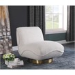 Meridian Furniture Geneva Cream Boucle Fabric Swivel Accent Chair