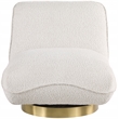 Meridian Furniture Geneva Cream Boucle Fabric Swivel Accent Chair