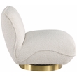Meridian Furniture Geneva Cream Boucle Fabric Swivel Accent Chair