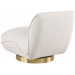Meridian Furniture Geneva Cream Boucle Fabric Swivel Accent Chair