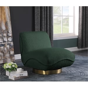 Meridian Furniture Geneva Green Boucle Fabric Swivel Accent Chair