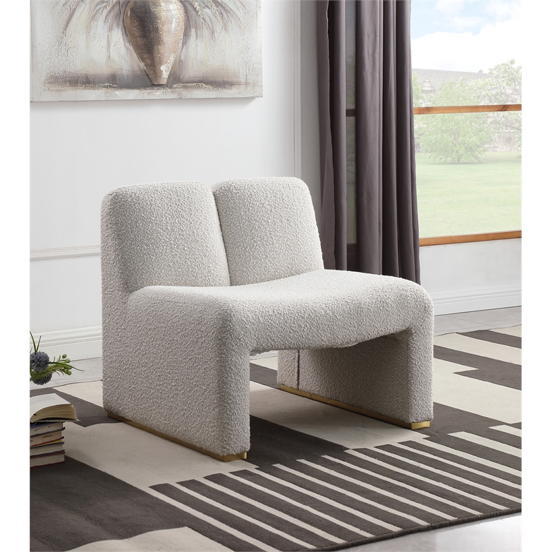 Meridian Furniture Alta Cream Boucle Fabric Accent Chair