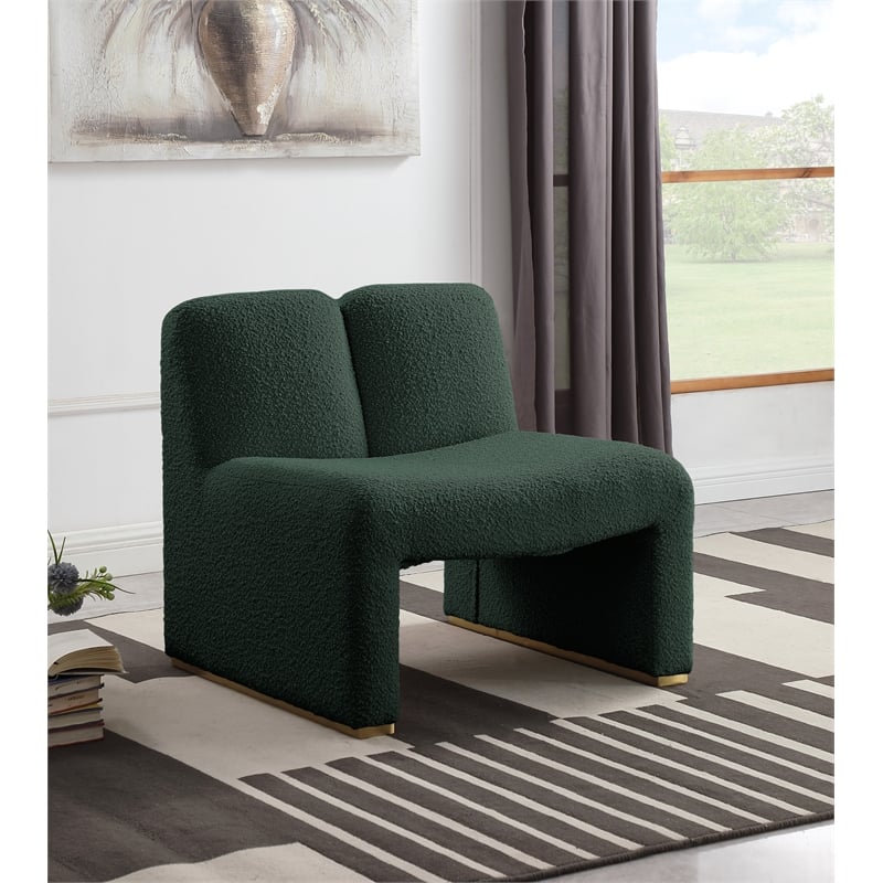 Meridian Furniture Alta Green Boucle Fabric Accent Chair