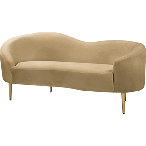 Meridian Furniture Ritz Camel Velvet Loveseat
