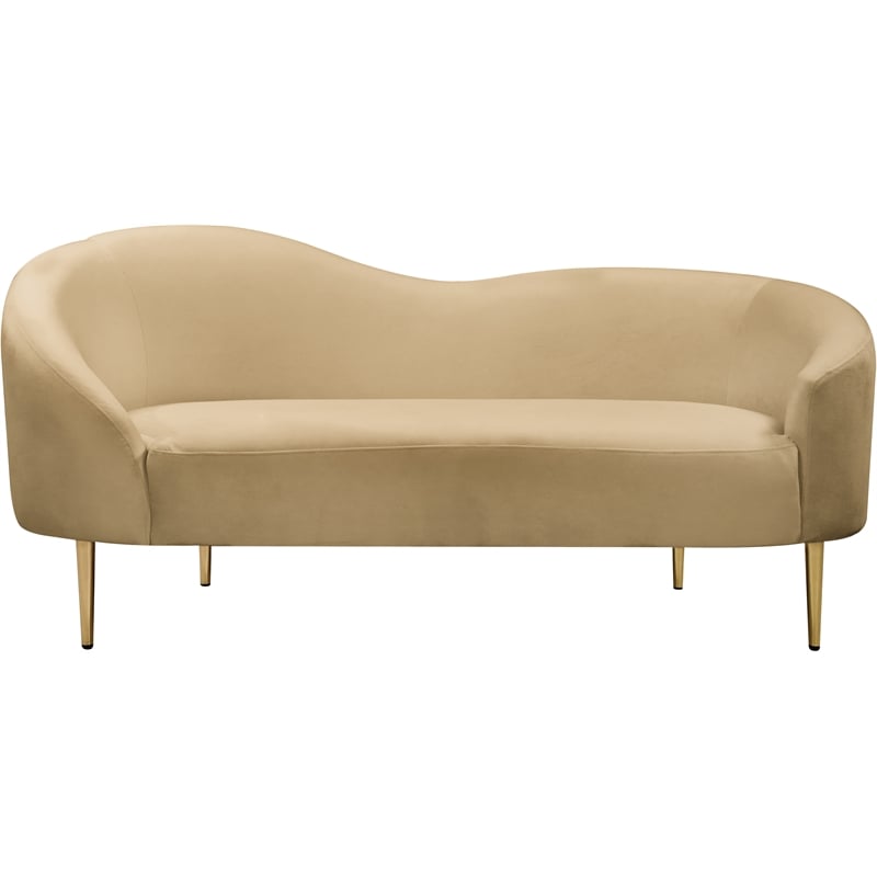 Meridian Furniture Ritz Camel Velvet Loveseat
