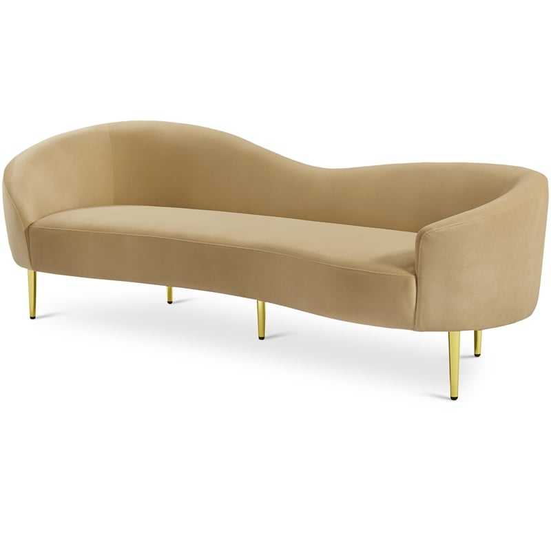 Meridian Furniture Ritz Camel Velvet Sofa