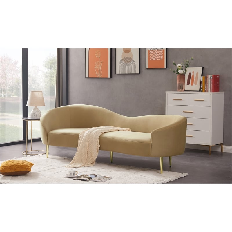 Meridian Furniture Ritz Camel Velvet Sofa